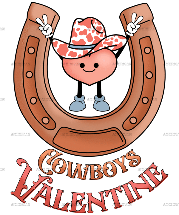 Horseshoe Cowboys Valentine DTF Transfer