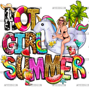 Hot Girl Summer Unicorn DTF Transfer