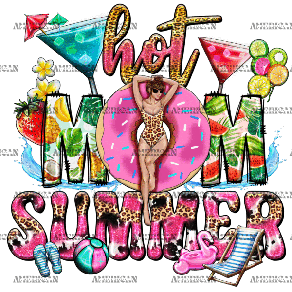 Hot Mom Summer Donut DTF Transfer
