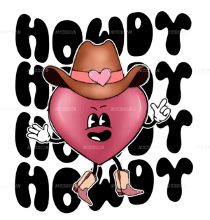 Howdy Heart DTF Transfer