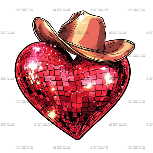 Howdy Heart Disco DTF Transfer