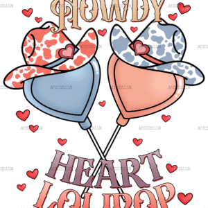 Howdy Heart Lolipop DTF Transfer