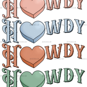Howdy Hearts DTF Transfer