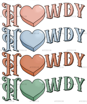 Howdy Hearts DTF Transfer