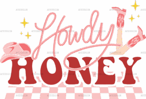 Howdy Honey Checkered DTF Transfer