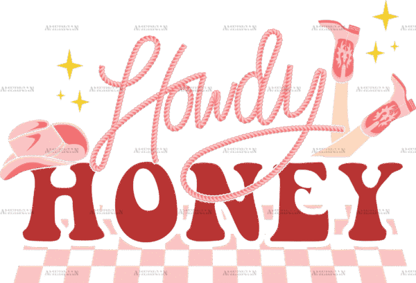 Howdy Honey Checkered DTF Transfer