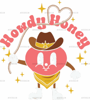 Howdy Honey Heart DTF Transfer