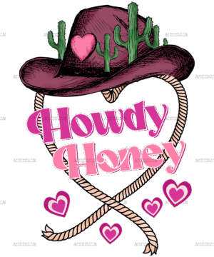 Howdy Honey Hearts DTF Transfer
