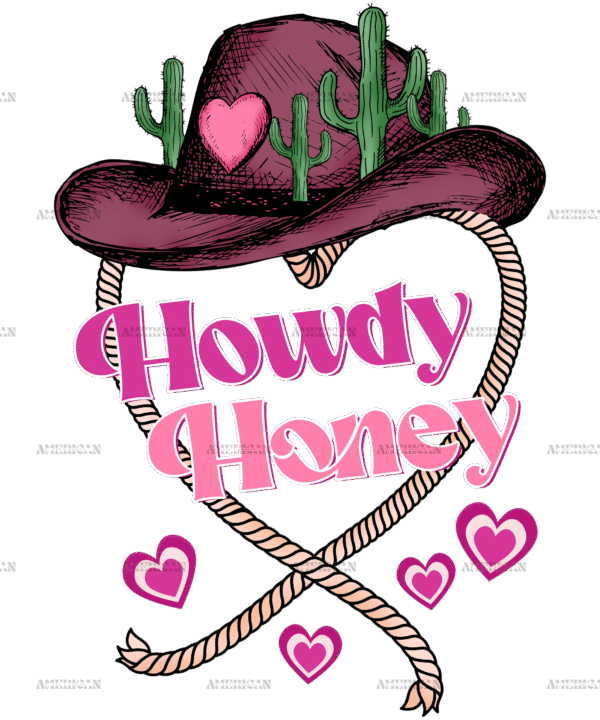 Howdy Honey Hearts DTF Transfer