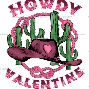 Howdy Valentine Cactus DTF Transfer