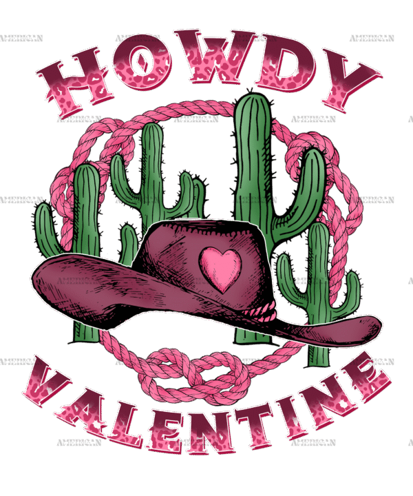 Howdy Valentine Cactus DTF Transfer