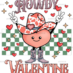 Howdy Valentine Checkered Love DTF Transfer
