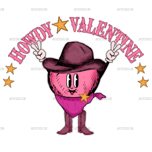 Howdy Valentine Heart DTF Transfer