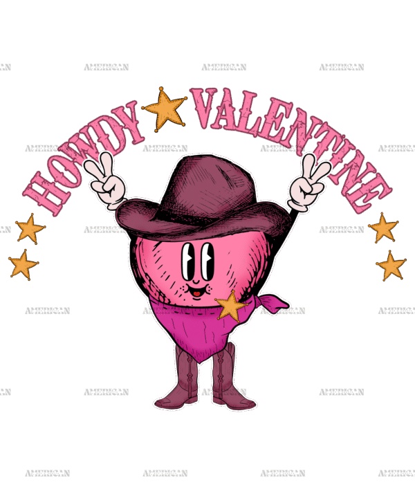 Howdy Valentine Heart DTF Transfer