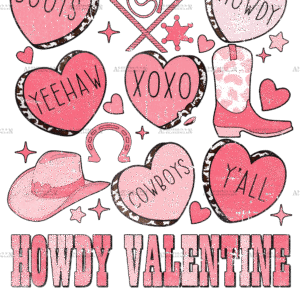 Howdy Valentine Heart Candies DTF Transfer