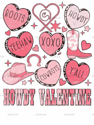Howdy Valentine Heart Candies DTF Transfer