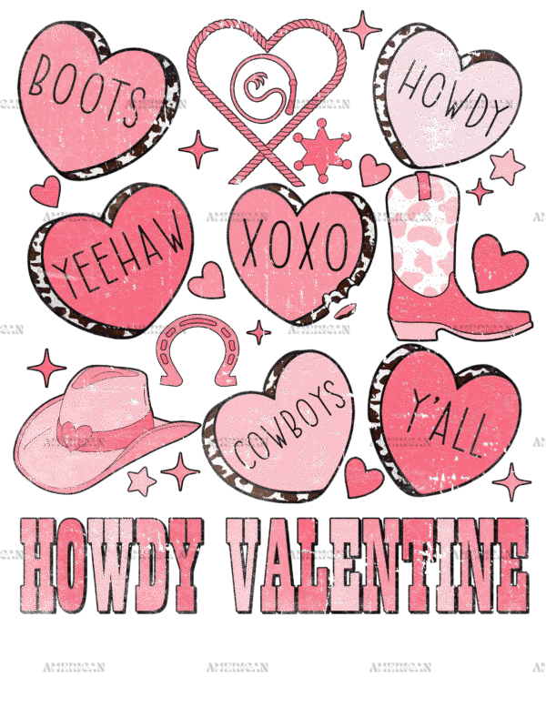 Howdy Valentine Heart Candies DTF Transfer