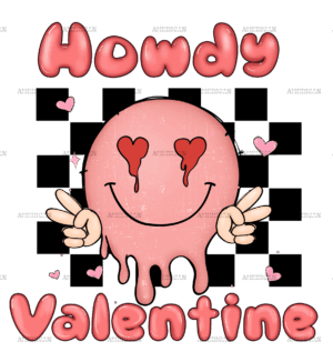 Howdy Valentine Smiley DTF Transfer