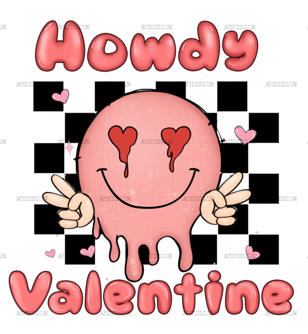 Howdy Valentine Smiley DTF Transfer