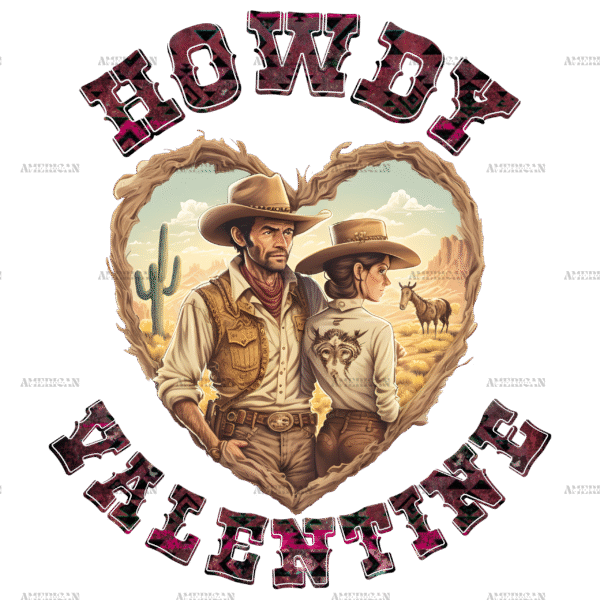 Howdy Valentine Western Love DTF Transfer