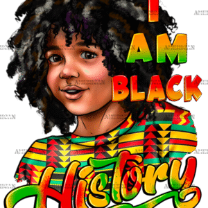 I Am Black History Afro Kid DTF Transfer