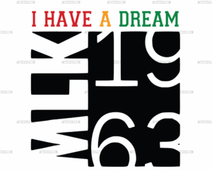 I Have A Dream MLK 1963 Black DTF Transfer