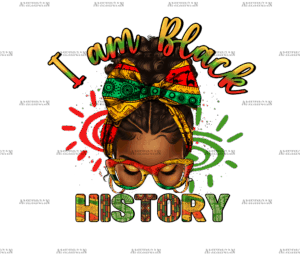 I am Black History Messy Bun DTF Transfer