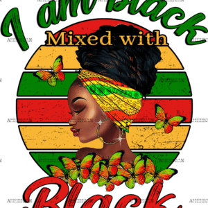 I am Black Mixed With Black DTF Transfer