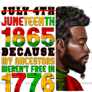 Juneteenth 1865 Because My Ancestors Weren't Free In 1776 Man-1 DTF Transfer