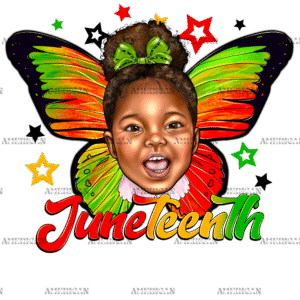 Juneteenth Afro Girl Butterfly-1 DTF Transfer