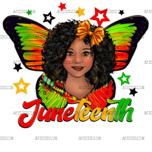 Juneteenth Afro Girl Butterfly-2 DTF Transfer