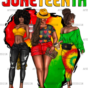 Juneteenth Black Woman African Map DTF Transfer