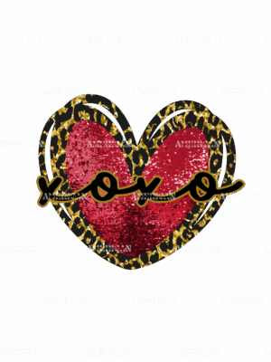 Leopard Heart Xoxo DTF Transfer