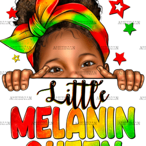 Little Melanin Queen Juneteenth DTF Transfer