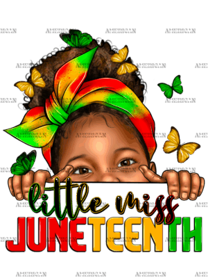 Little Miss Juneteenth Afro Girl DTF Transfer