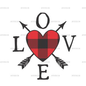 Love Arrows Plaid DTF Transfer