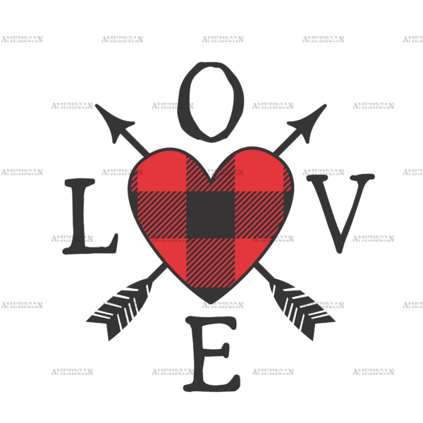 Love Arrows Plaid DTF Transfer