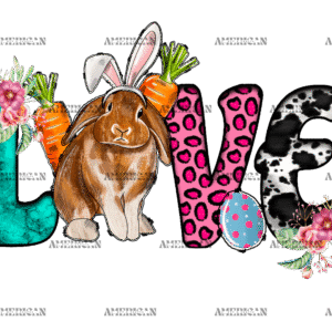 Love Easter Bunny DTF Transfer
