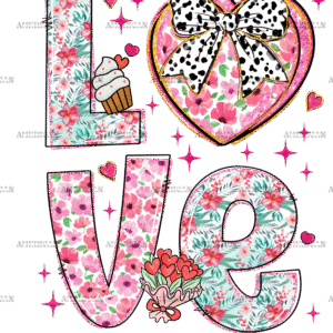 Love Heart DTF Transfer