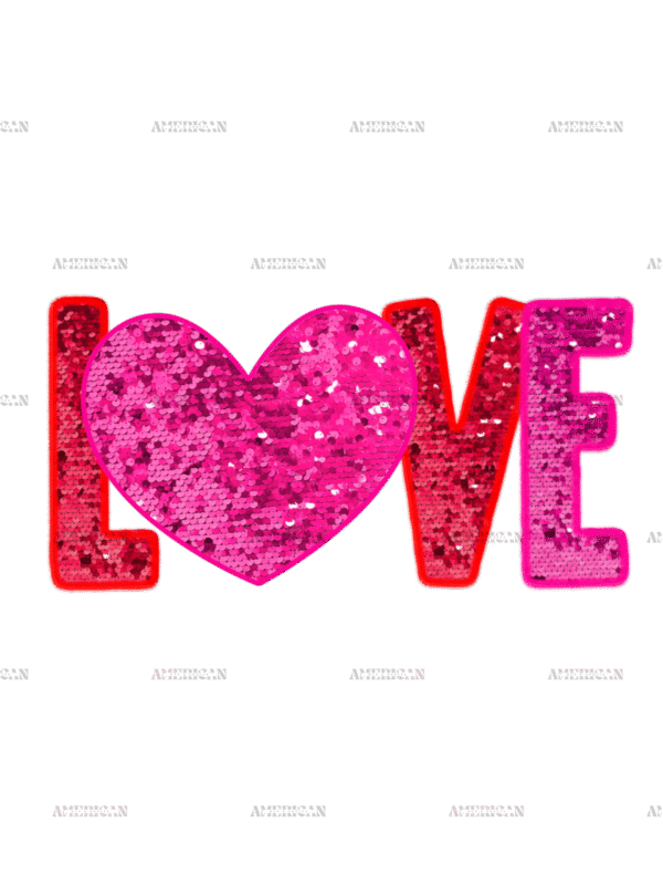Love Red Pink DTF Transfer