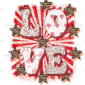 Love Stars DTF Transfer