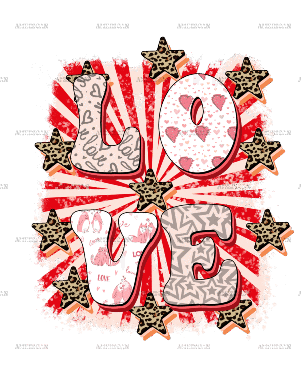 Love Stars DTF Transfer