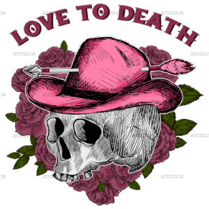 Love To Death Skull DTF Transfer