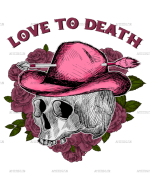 Love To Death Skull DTF Transfer
