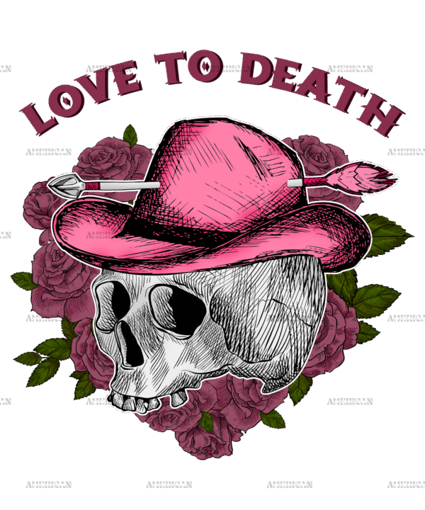 Love To Death Skull DTF Transfer