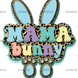 Mama Bunny Blue DTF Transfer