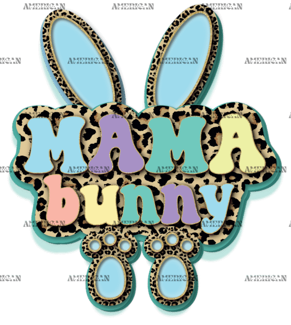Mama Bunny Blue DTF Transfer