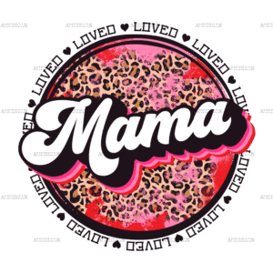 Mama Valentines Grunge Circle DTF Transfer