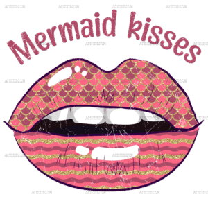 Mermaid Kisses Lips DTF Transfer