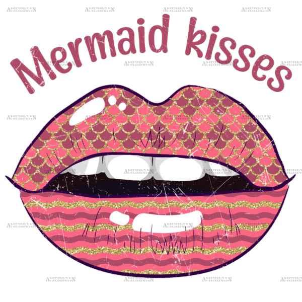 Mermaid Kisses Lips DTF Transfer